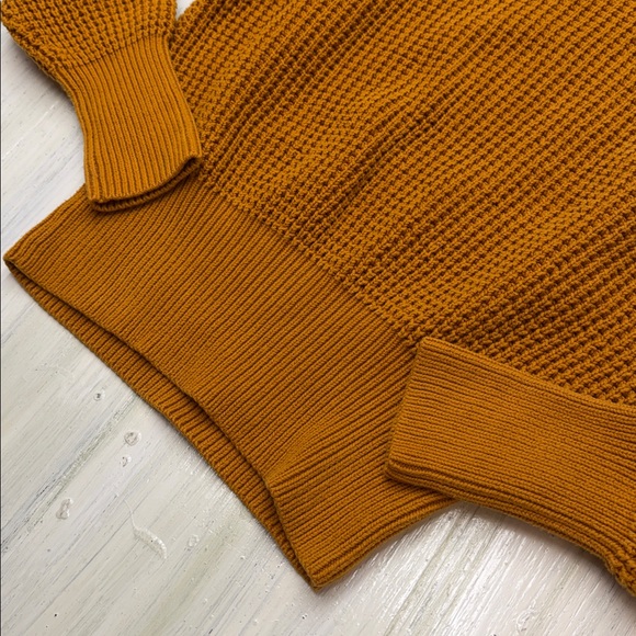 French Connection Luna Mozart Amber Waffle Knit 100% Cotton Sweater Sz M - Picture 13 of 16